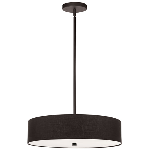 Dainolite 571-204P-MB-BK 4 Light Incandescent Pendant, Matte Black with Black Shade