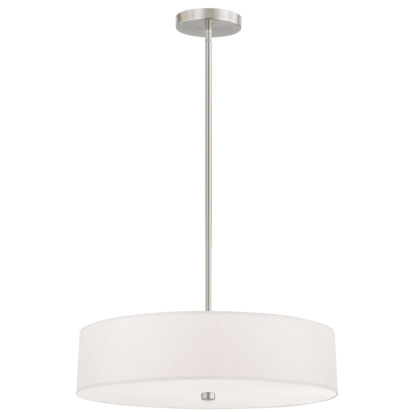Dainolite 571-204P-SC-WH 4 Light Incandescent Pendant Satin Chrome with White Shade