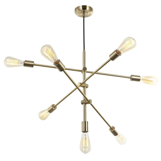 Dainolite 817P-AGB 7 Light Incandescent Adjustable Pendant Aged Brass Finish