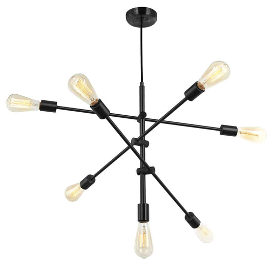 Dainolite 817P-BK 7 Light Pendant Black Finish