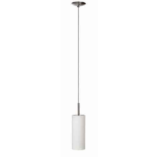 Dainolite 83202-SC-WH 1 Light Pendant, Satin Chrome, White Frosted Glass