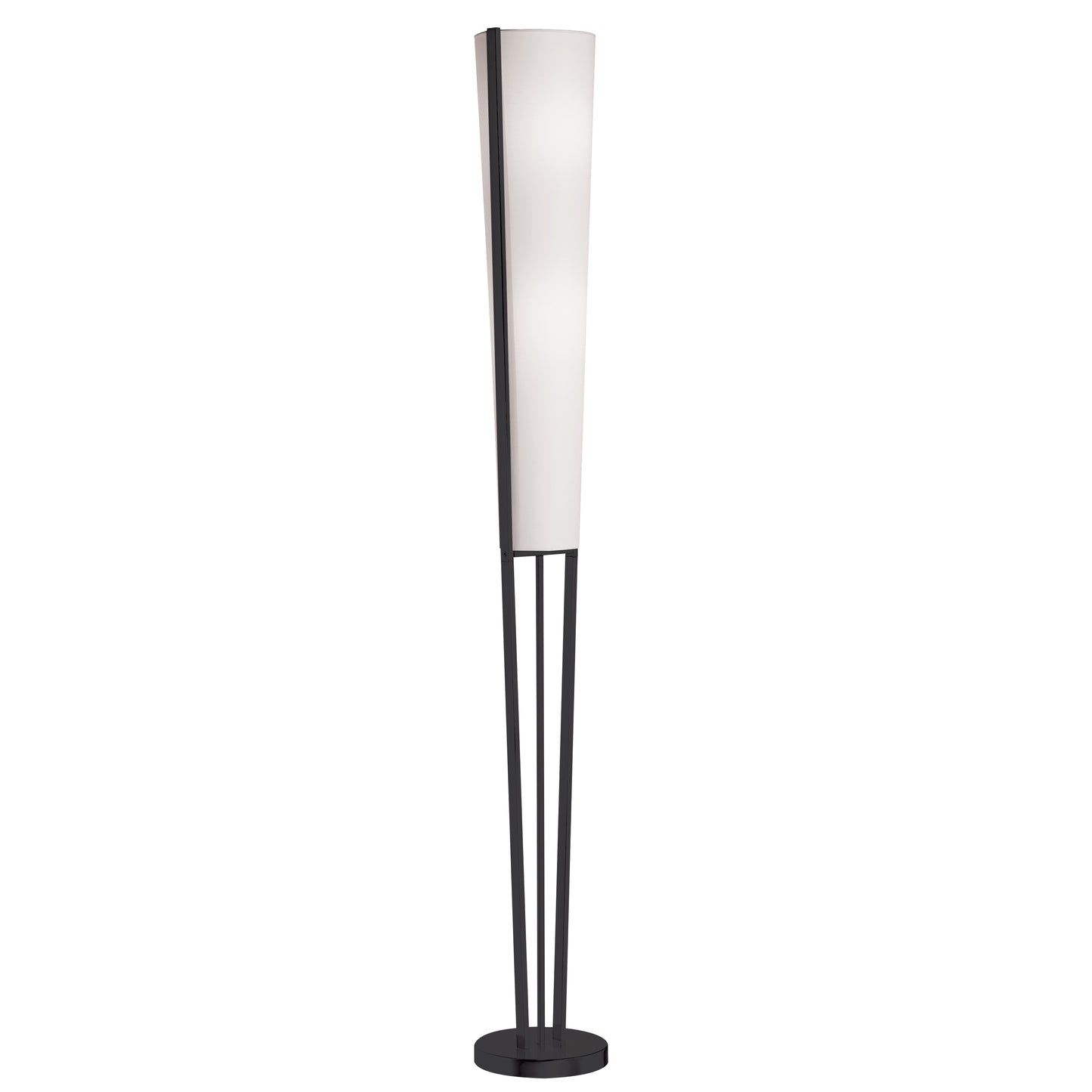 Dainolite 2 Light Incandescent Floor Lamp, Matte Black with White Shade