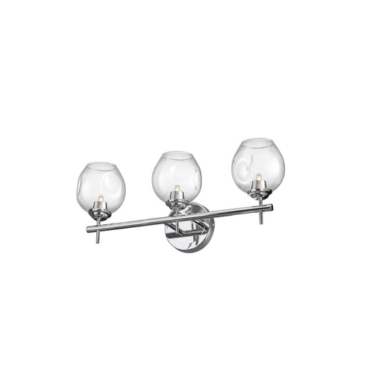 Dainolite ABI-203W-PC 3 Light Halogen Vanity Polished Chrome with Clear Glass
