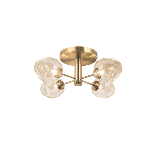 Dainolite ABI-204SF-VB 4 Light Halogen Semi Flush, Vintage Bronze with Champagne Glass