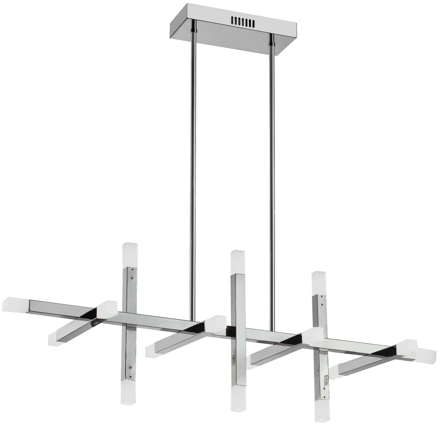 Dainolite 48W Horizontal Chandelier Polished Chrome with Frosted Acrylic Diffuser