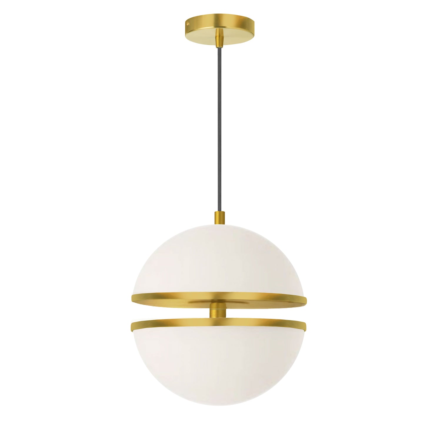 Dainolite AMC-1330LEDP-AGB 30W Pendant, Aged Brass w/ White Glass