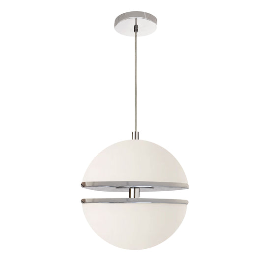 Dainolite AMC-1330LEDP-PC 30W Pendant, Polished Chrome w/ White Glass