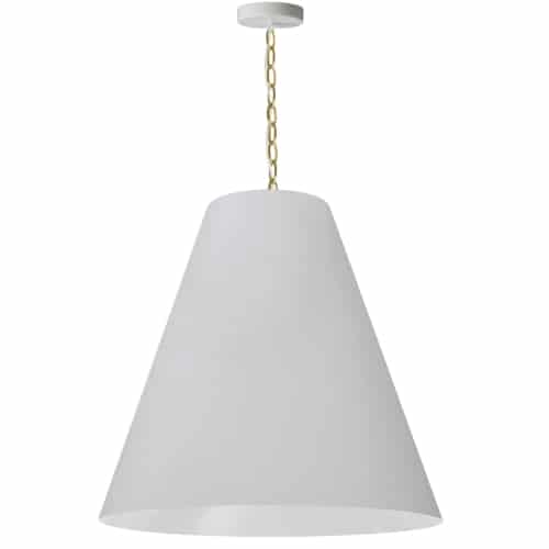 Dainolite 1 Light Large Anaya Aged Brass Pendant w/ White Shade