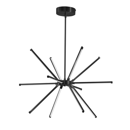Dainolite ARY-2032LEDC-MB 32 Watt LED Chandelier Matte Black w/ White Acrylic Diffuser