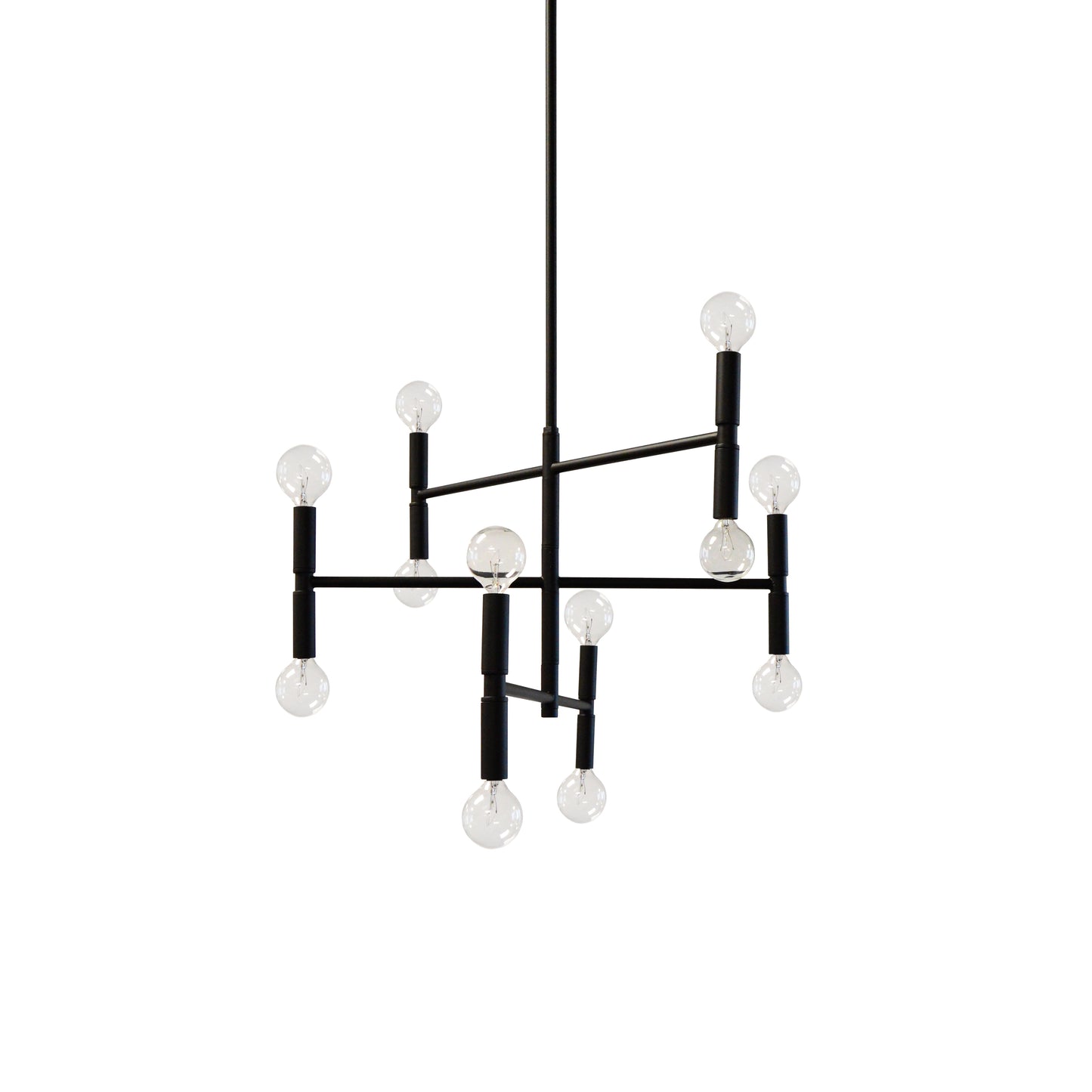 Dainolite AVA-2012C-MB 12 Light Incandescent Chandelier Matte Black Finish