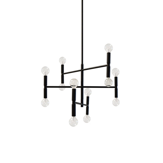 Dainolite AVA-2012C-MB 12 Light Incandescent Chandelier Matte Black Finish