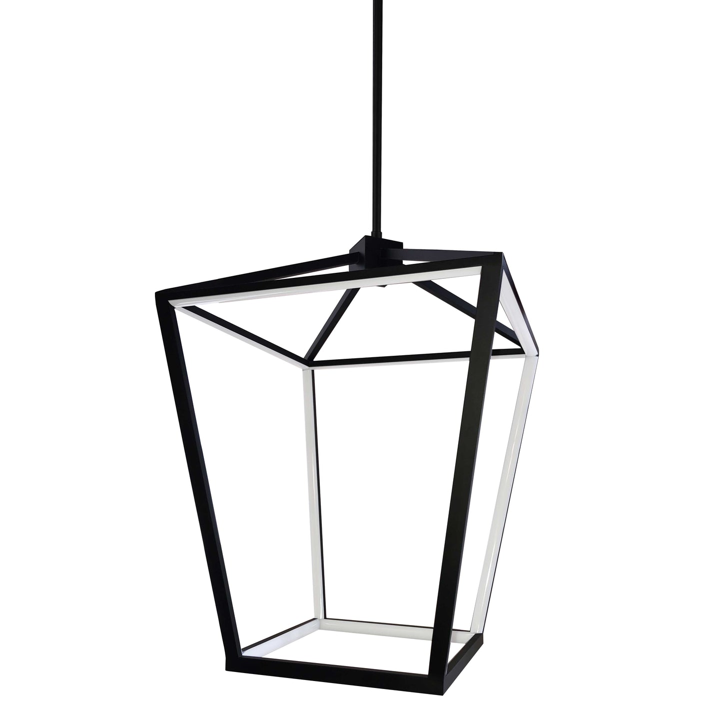 Dainolite 46W Chandelier, Matte Black with White Diffuser