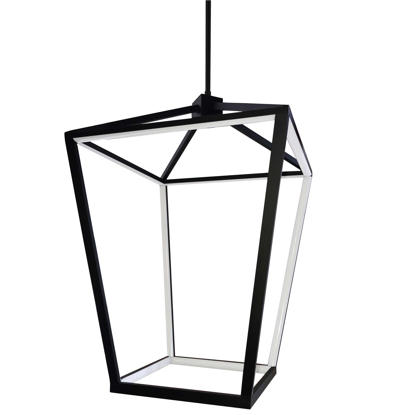 Dainolite 64W Chandelier, Matte Black with White Diffuser