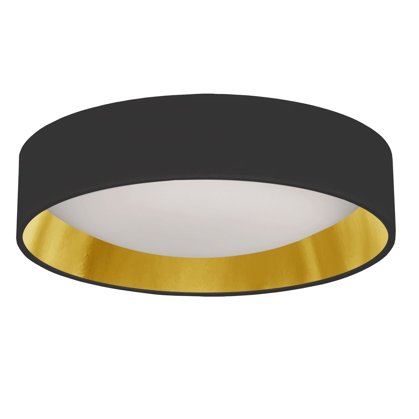 Dainolite 15" Light Flush Mount Fixture Black/Gold Shade