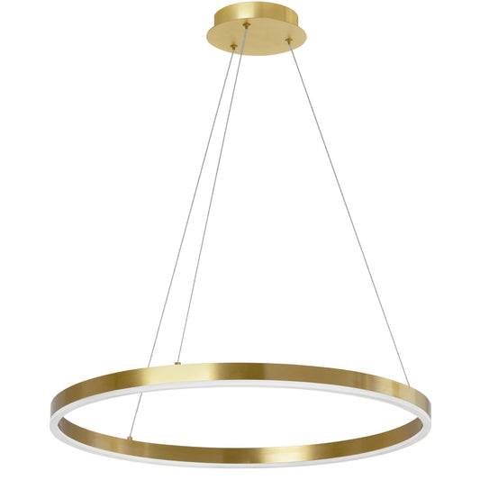Dainolite CIR-2434C-AGB 34W Chandelier, Aged Brass  with White Acrylic Diffuser
