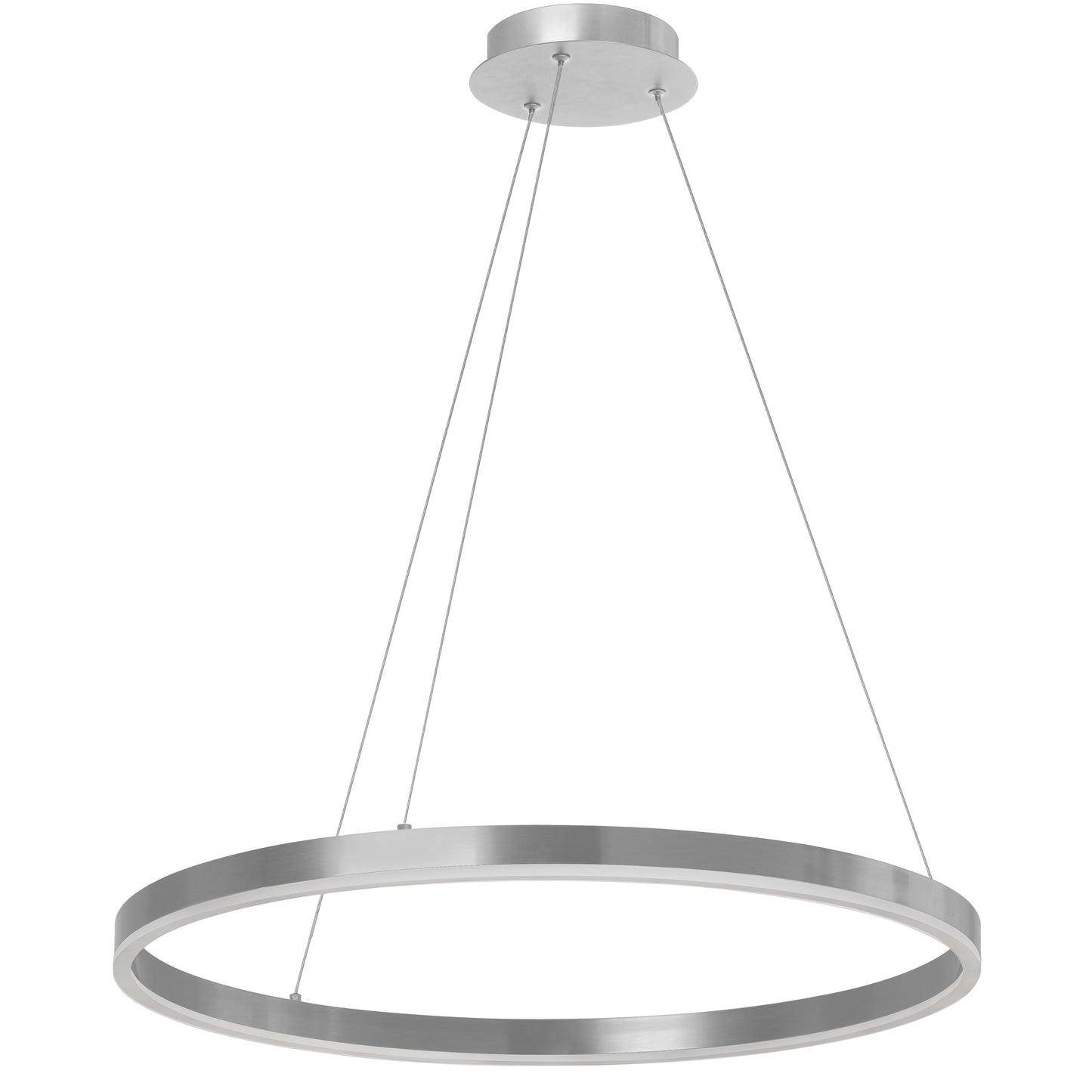 Dainolite CIR-2434C-SV 34W Silver Chandelier with White Acrylic Diffuser
