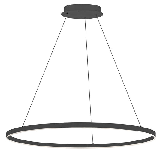 Dainolite CIR-3263C-MB 63W Chandelier, Matte Black  with White Acrylic Diffuser