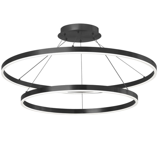 Dainolite CIR-3397C-MB 97W Chandelier, Matte Black  with White Acrylic Diffuser