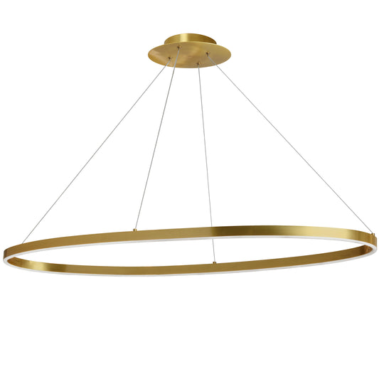 Dainolite CIR-4463C-AGB 63W Horizontal Chandelier, Aged Brass with White Acrylic Diffuser