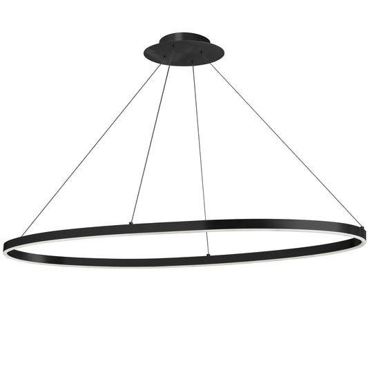 Dainolite CIR-4463C-MB 63W Horizontal Chandelier, Matte Black with White Acrylic Diffuser