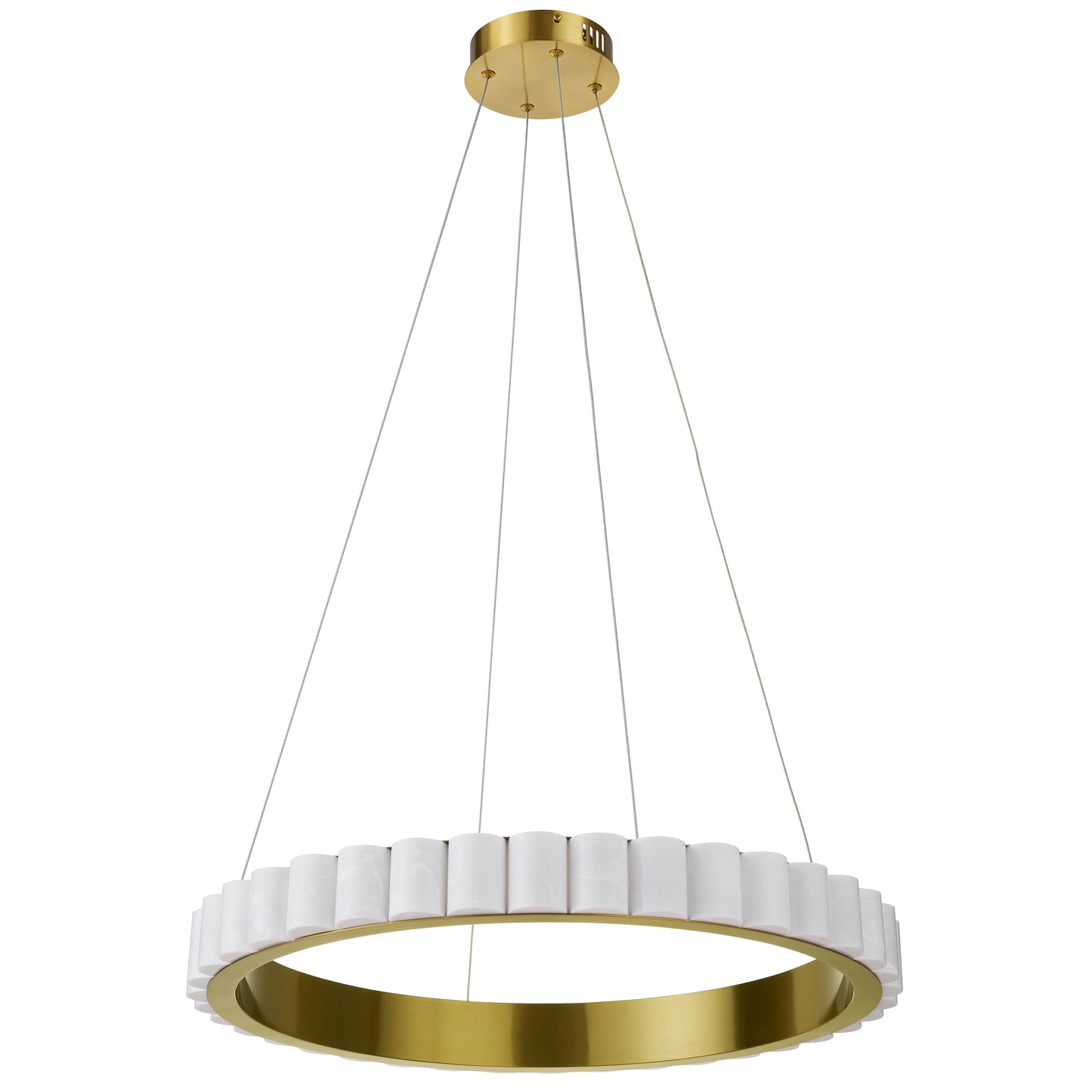 Dainolite 30W Aged Brass Chandelier w/ Faux Alabaster Acrylic