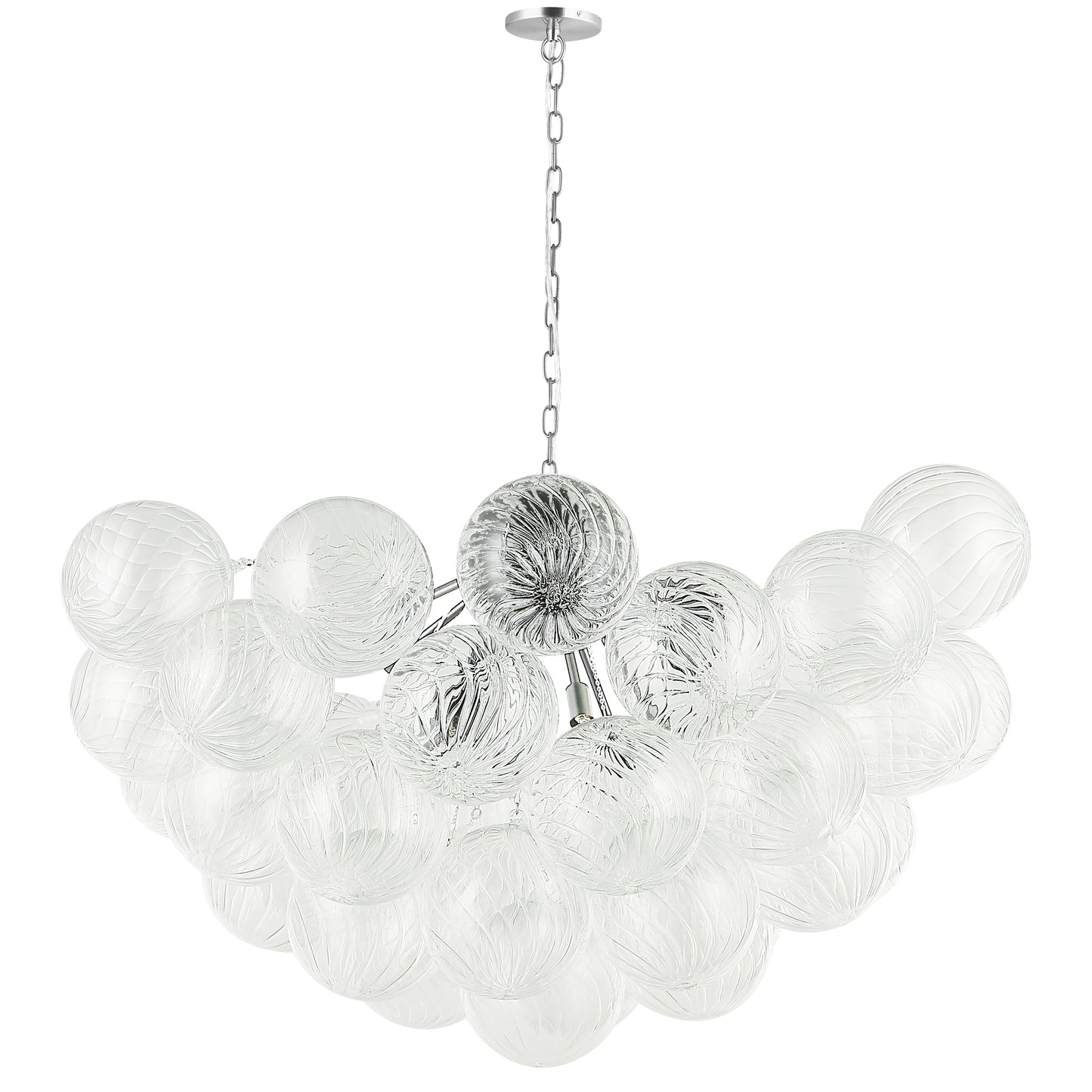 Dainolite 12 Light Polished Chrome Chandelier w/ Clear Spiral Glass