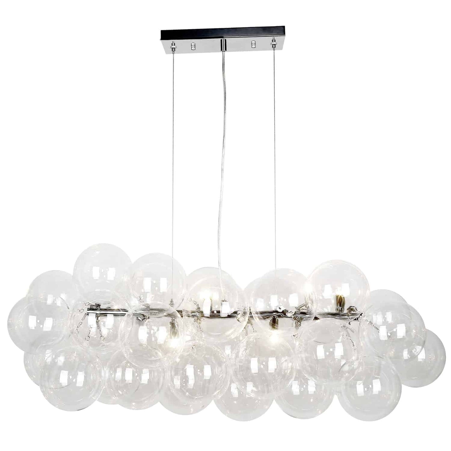 Dainolite 10 Light Halogen Horizontal Pendant, Polished Chrome with Clear Glass