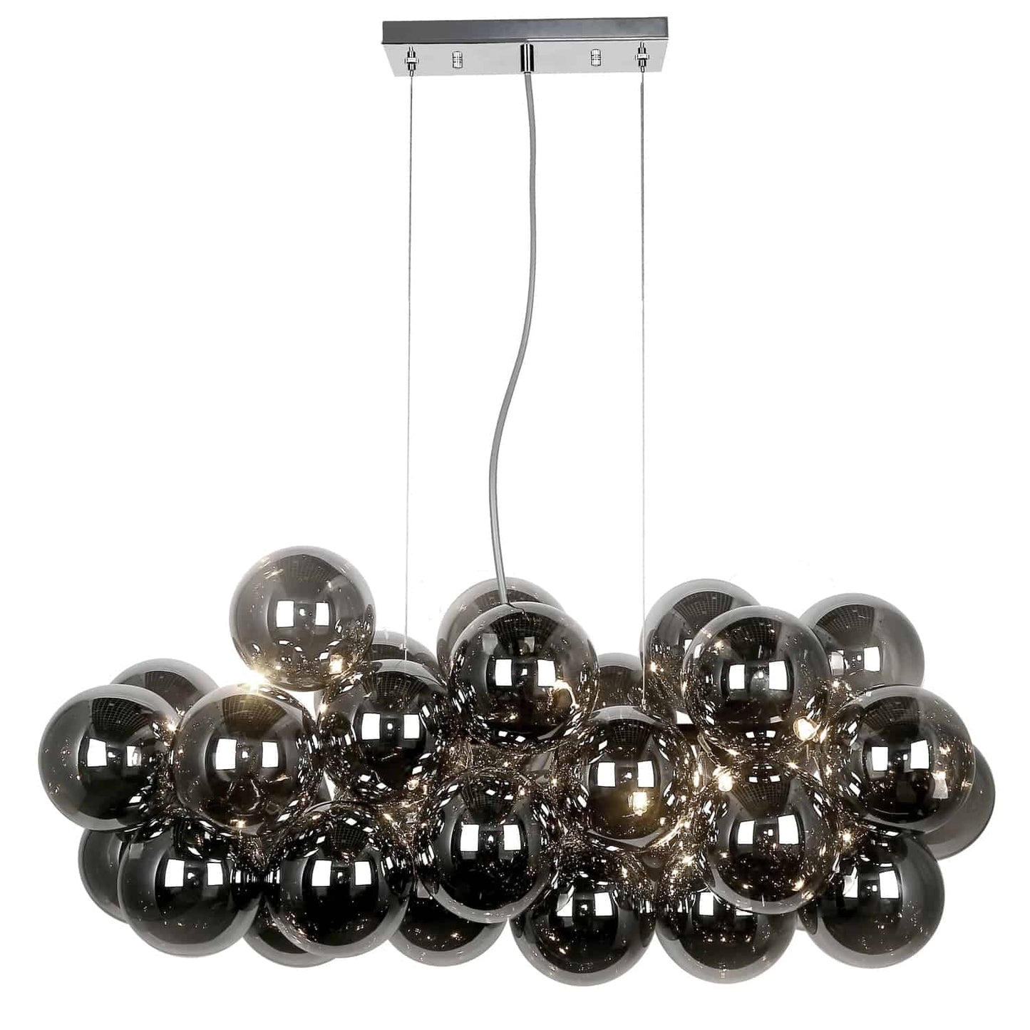 Dainolite 10 Light Halogen Horizontal Pendant, Polished Chrome with Smoked Glass