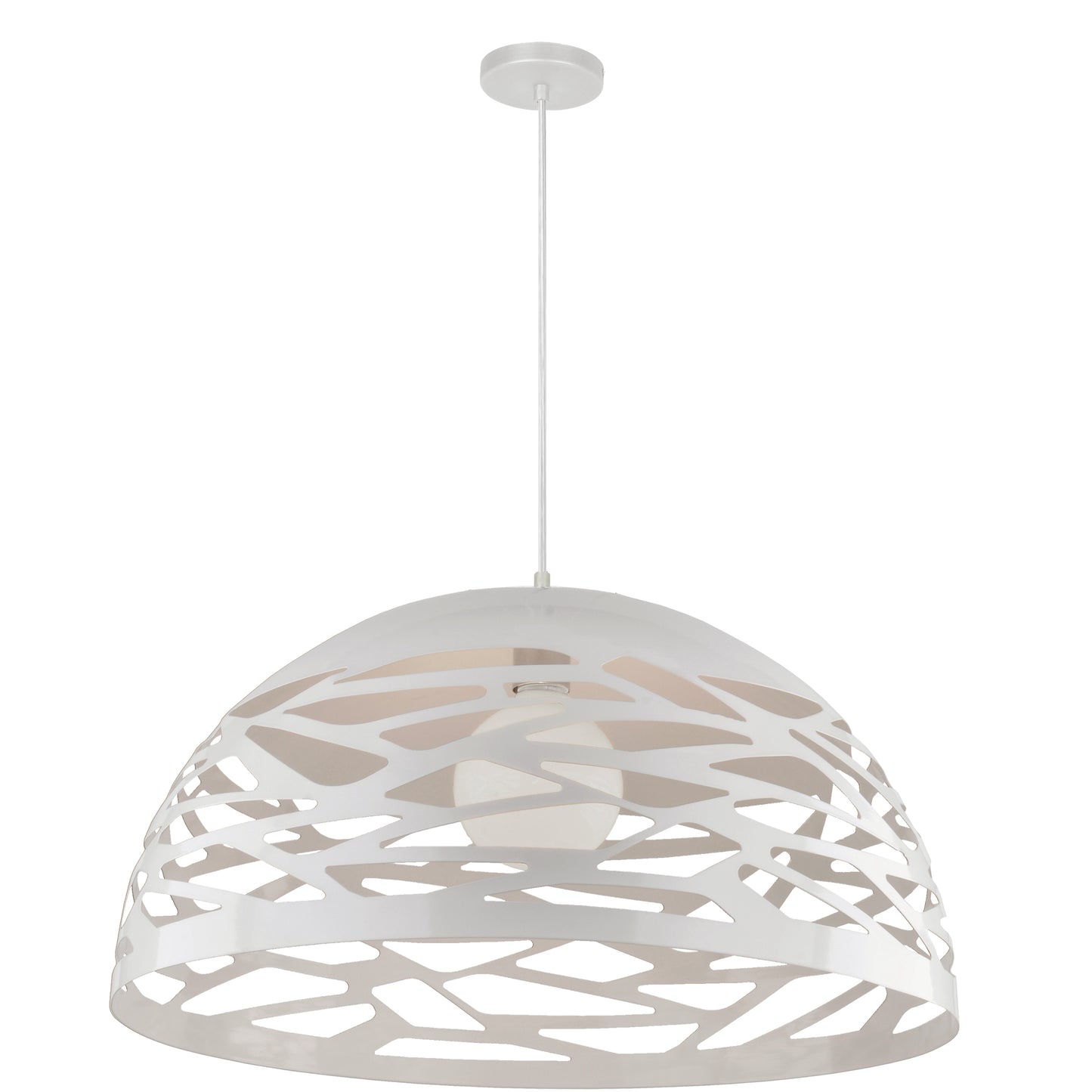 Dainolite COR-201P-WH 1 Light Pendant, Matte White Finish