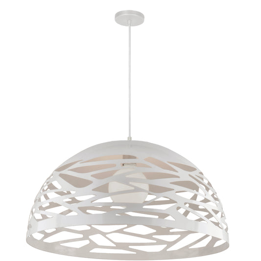 Dainolite COR-201P-WH 1 Light Pendant, Matte White Finish