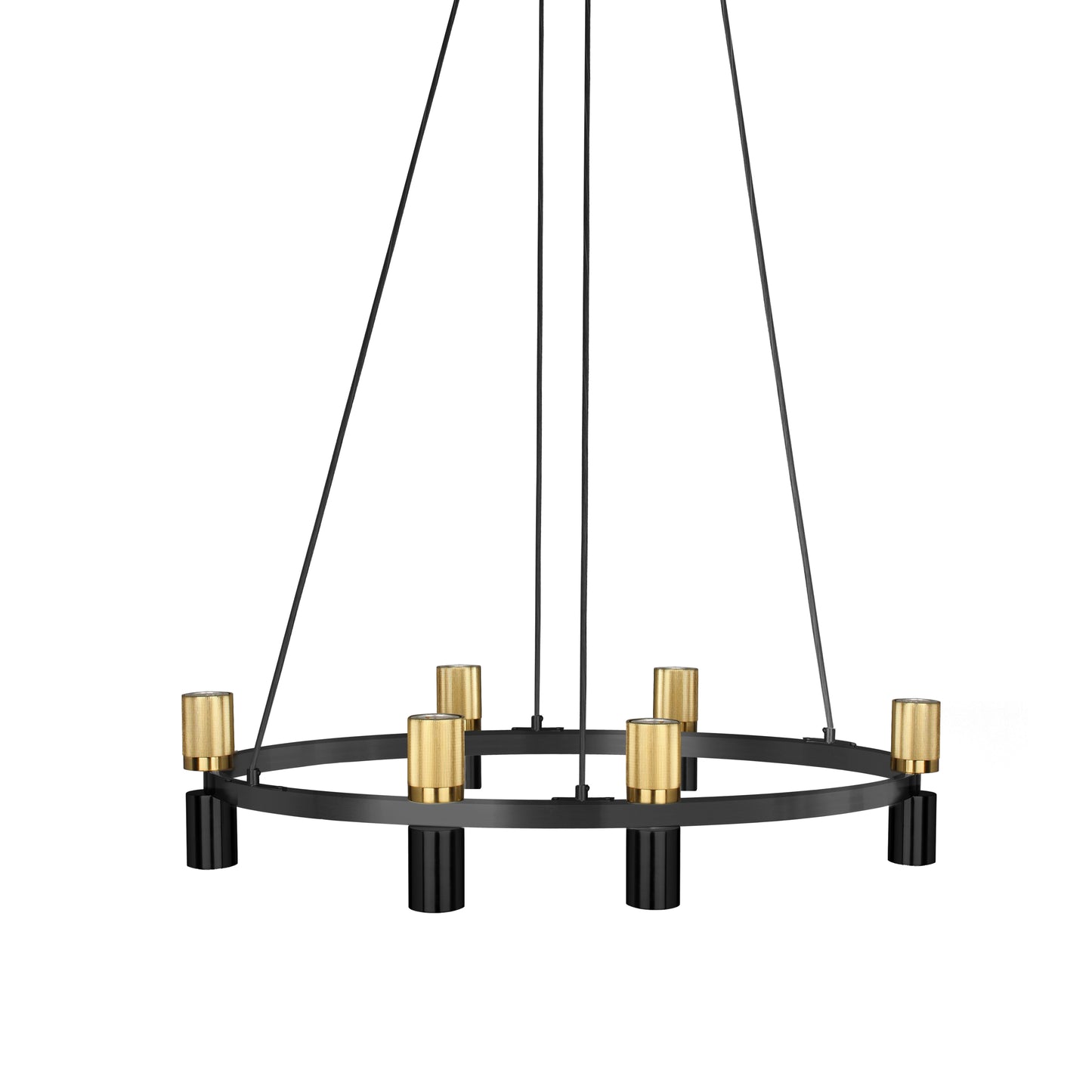 Dainolite 12 Light Chandelier in Matte Black & Aged Brass