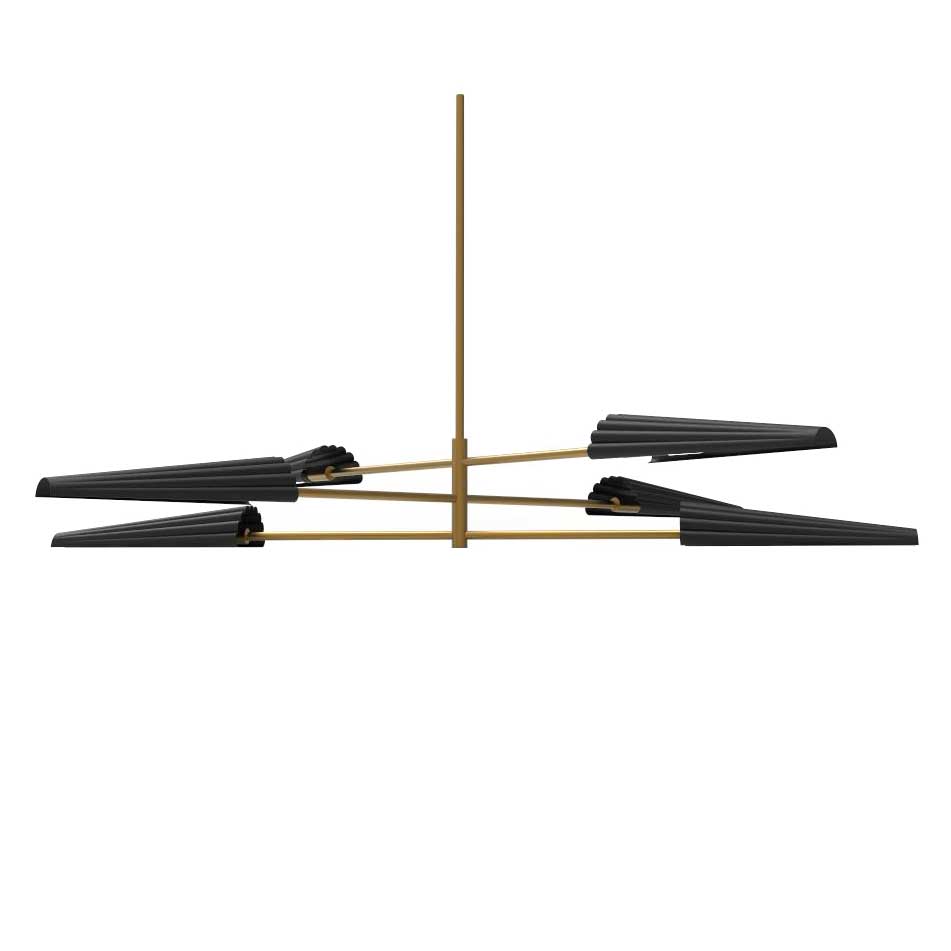 Dainolite 6 Light Incandescent 3-Tier Chandelier Aged Brass and Matte Black