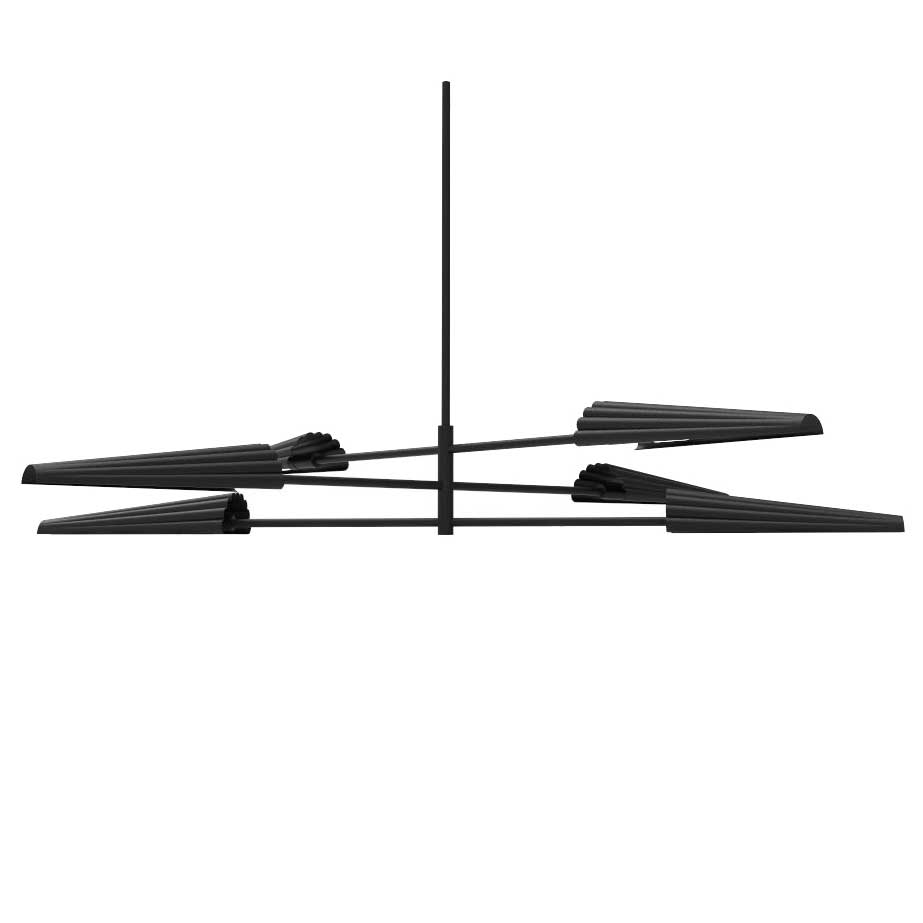 Dainolite 6 Light Incandescent 3-Tier Chandelier Matte Black