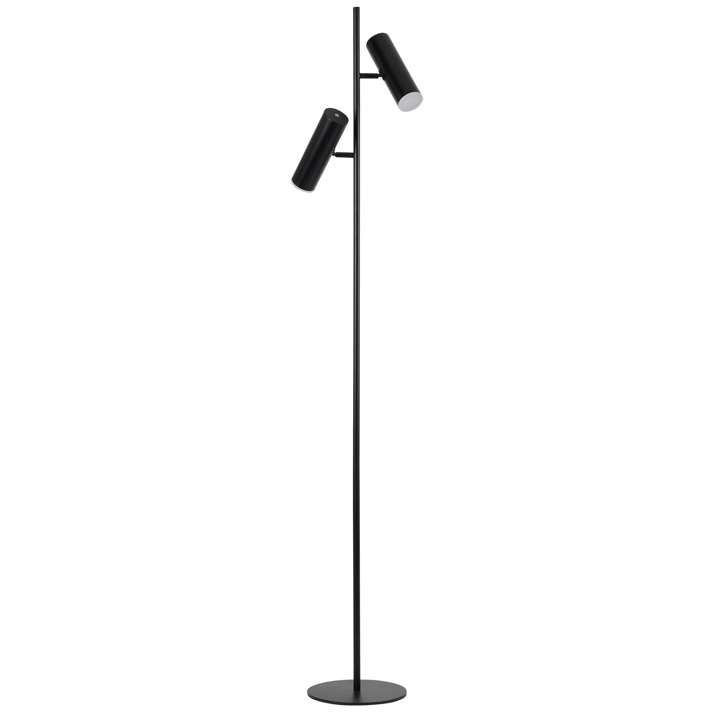 Dainolite 12W Floor Lamp, Matte Black with Frosted Acrylic Diffuser