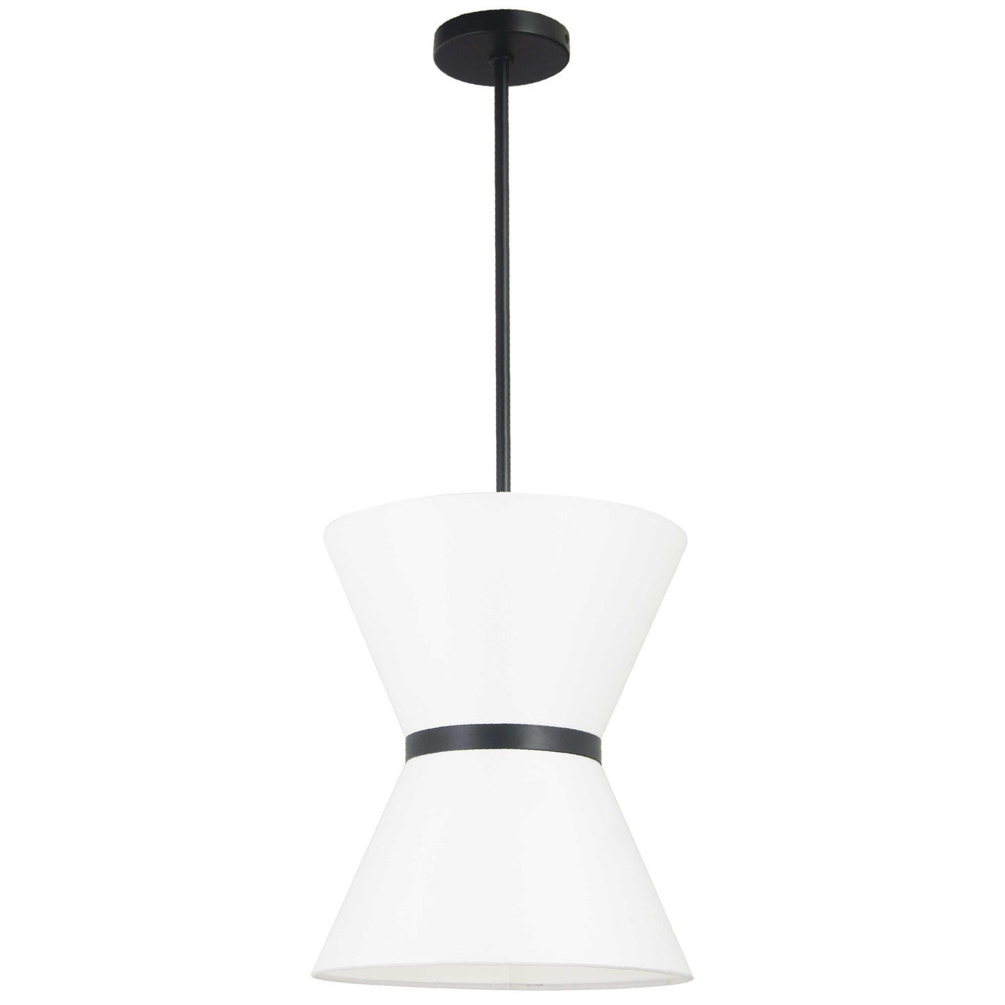 Dainolite CTN-121P-MB-790 1 Light Incandescent Pendant, Matte Black with White Shade