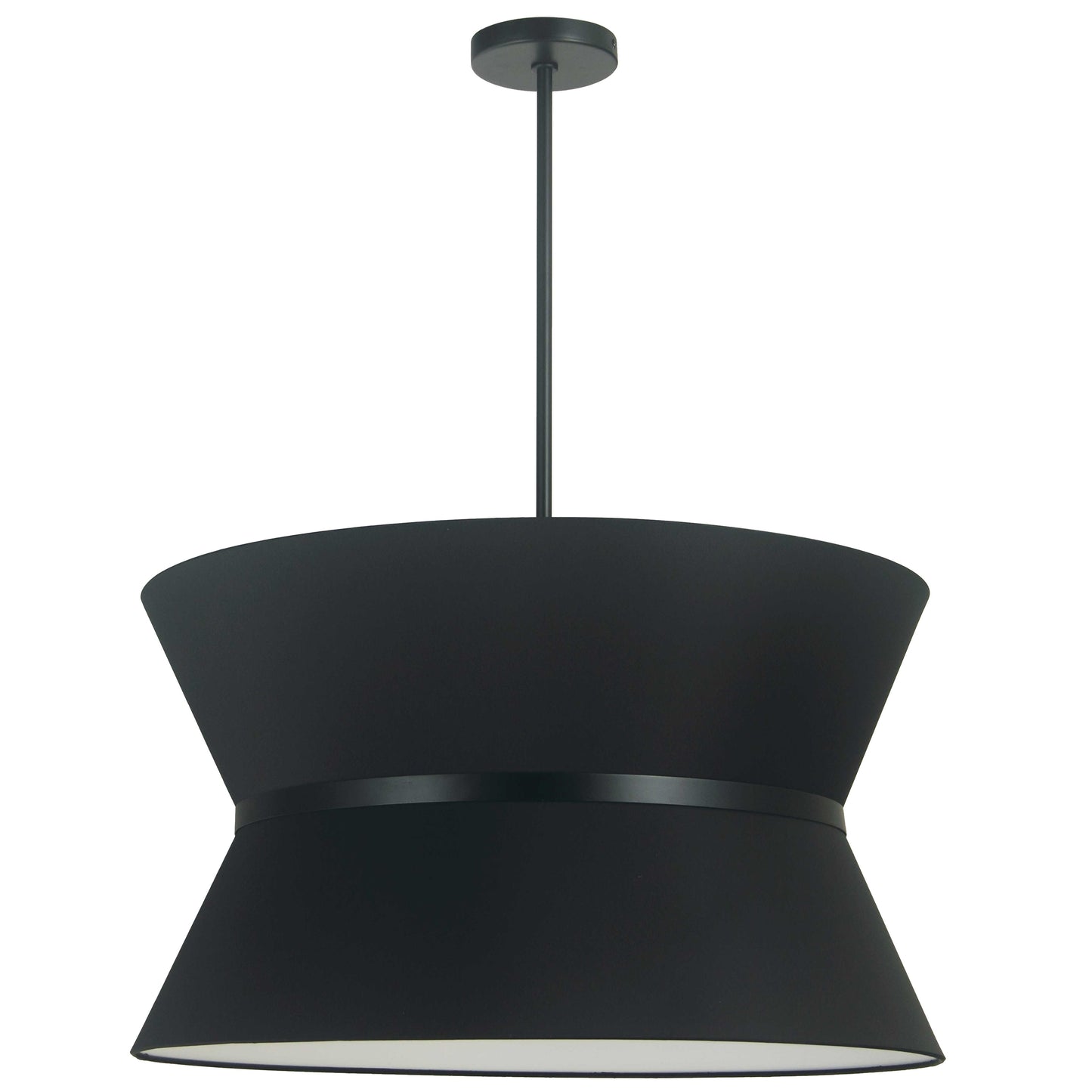 Dainolite 4 Light Incandescent Chandelier, Matte Black with Black Shade