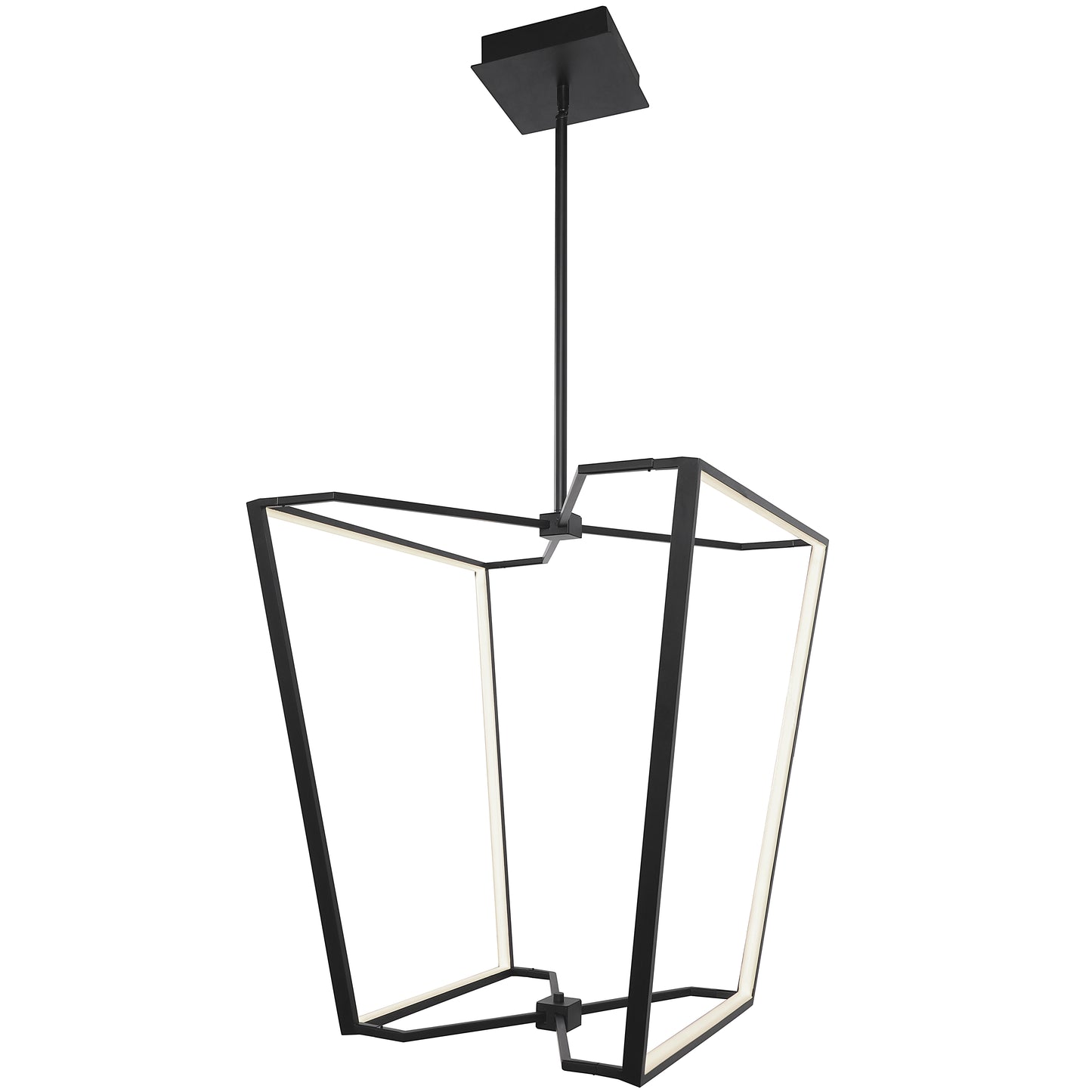 Dainolite 60W Chandelier, Matte Black with White Silicone Diffuser