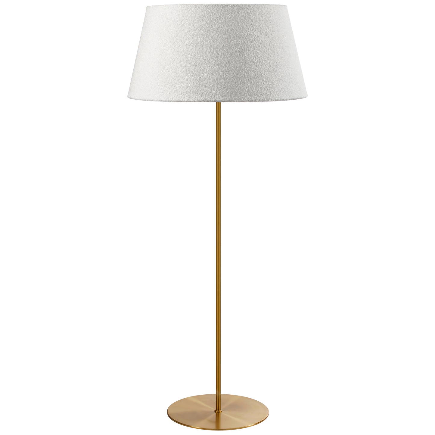 Dainolite 9 Light Incandescent Aged Brass Floor Lamp with White Boucle Fabric Shade