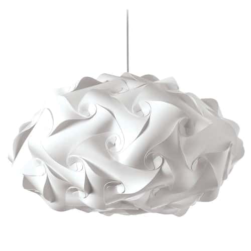 Dainolite DBL-FLT-790 3 Light Pendant, Polished Chrome Finish, White Fabric