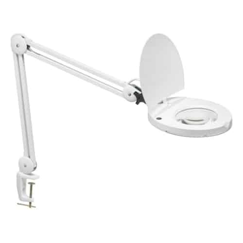Dainolite 8W LED Magnifier Lamp, White Finish