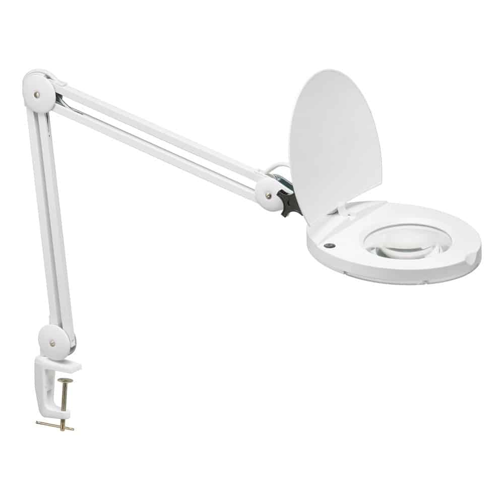 Dainolite 8W LED Magnifier Lamp, White Finish
