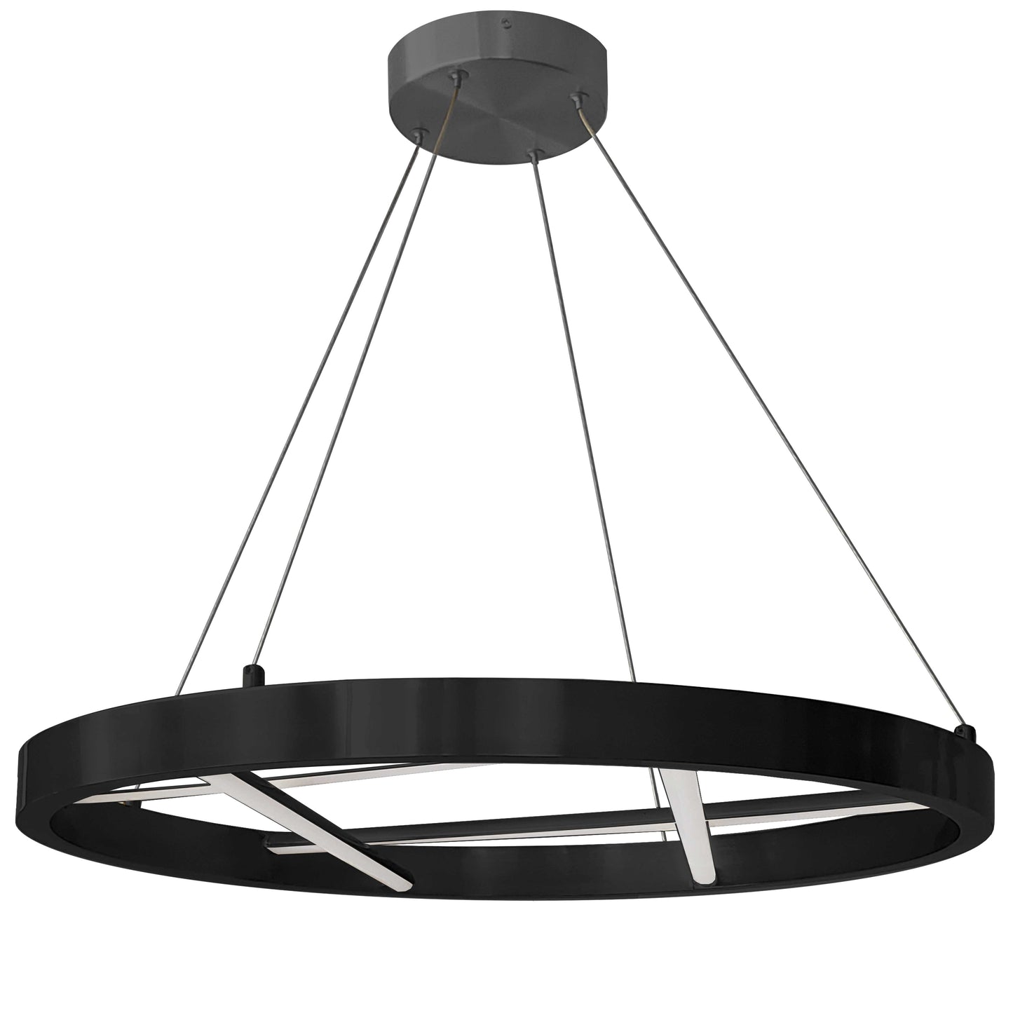 Dainolite 40W Chandelier, Matte Black w/ White Silicone Diffuser