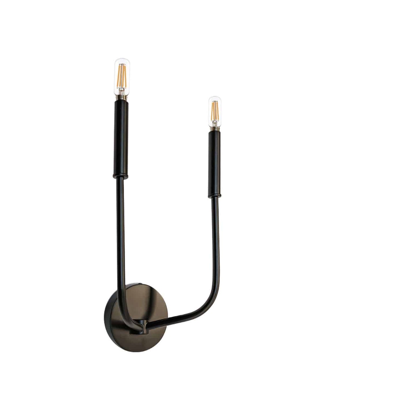 Dainolite ELN-152W-MB 2 Light Incandescent Wall Sconce, Matte Black