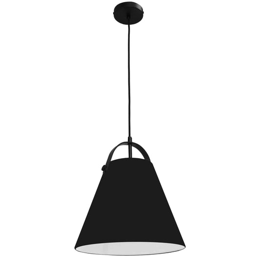 Dainolite EMP-111P-797-MB 1 Light Emperor Pendant Matte Black with Black Shade