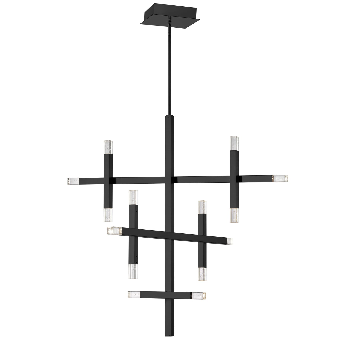 Dainolite 42W Matte Black Chandelier w/ Acrylic Diffuser