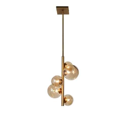 Dainolite GLA-175P-VB 5 Light Pendant, Vintage Bronze Finish, Champagne Glass