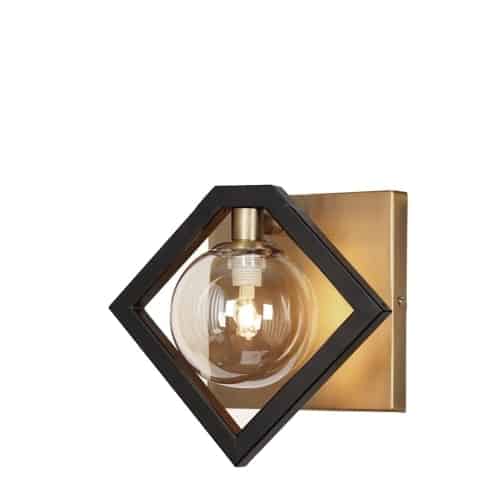 Dainolite GLA-91W-MB-VB 1 Light Wall Sconce, Matte Black & Vintage Bronze Finish, Champagne Glass