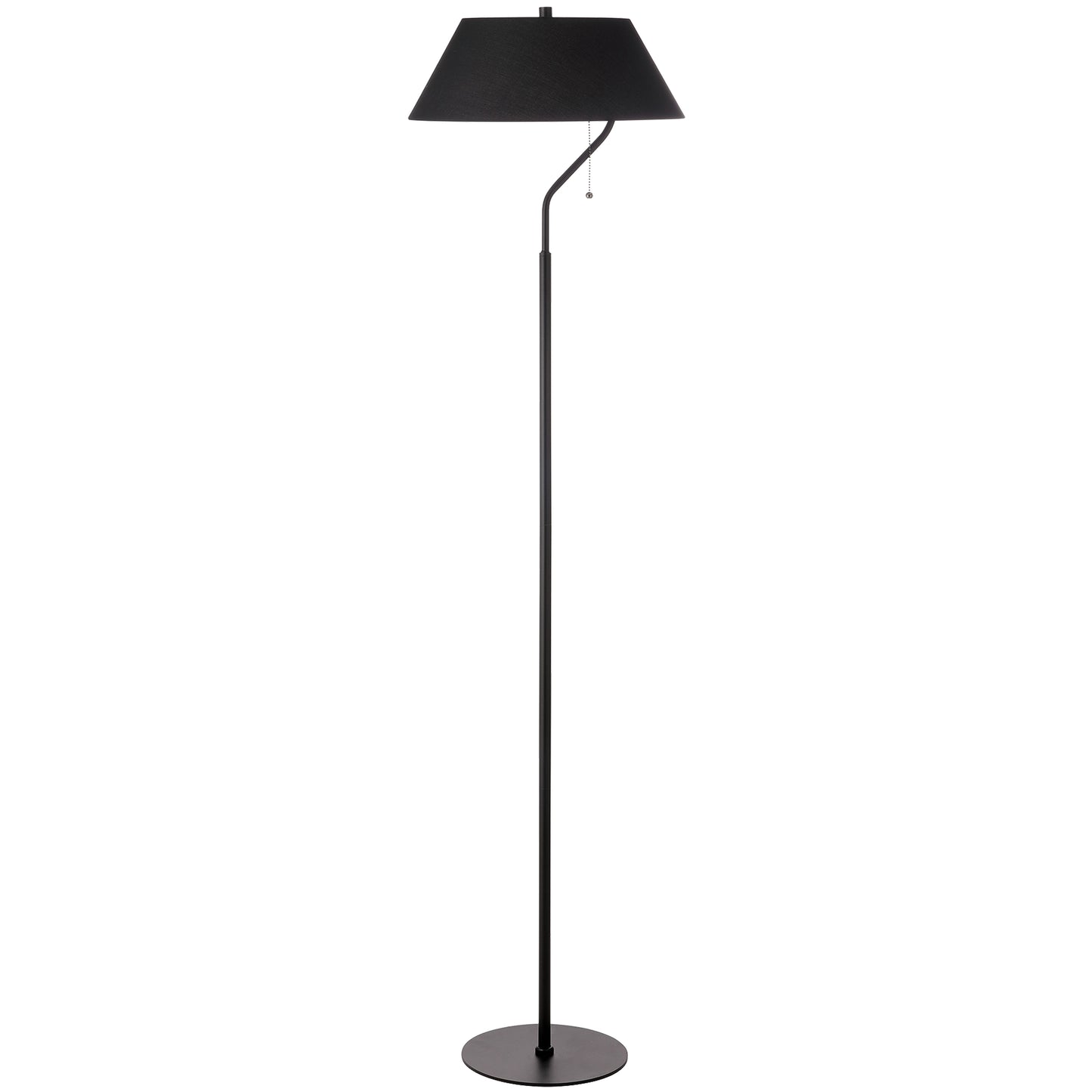 Dainolite 1 Light Matte Black Floor Lamp with Black Shade