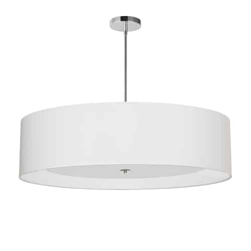 Dainolite 4 Light Polished Chrome Helena Pendant w/ White Shade and White Fabric Diffuser
