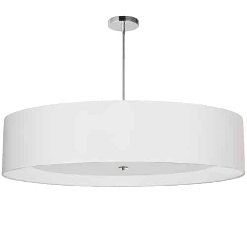Dainolite 6 Light Polished Chrome Helena Pendant w/ White Shade and White Fabric Diffuser